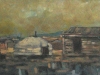 Ulziibadrah - A soum center - Oil on canvas - 30x90 cm