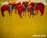 Khishigsuren B. - Horses - Oil on canvas - 45x50 cm